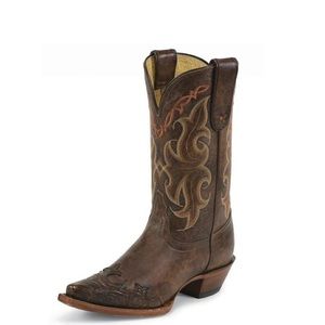 Tony Lama Vaquero Cowboy Boot with Clay Santa Fe Leather Women’s Size 8.5